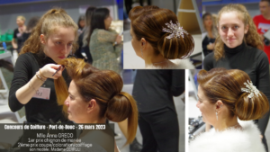 Mlle Anna GRECO : 1er prix chignon de mariée / 2ème prix coupe-coloration-coiffage